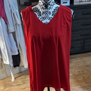 JODIFL Vivid Red V-Neck Blouse
